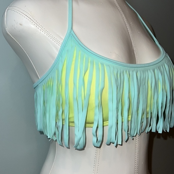 PINK by Victoria’s Secret Fringe Halter Bikini Top Swimsuit medium - Picture 3 of 9